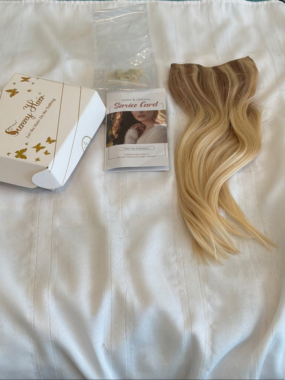 Sunny Blonde Clip-In Hair Extensions - Natural Blonde Ombre 1 piece